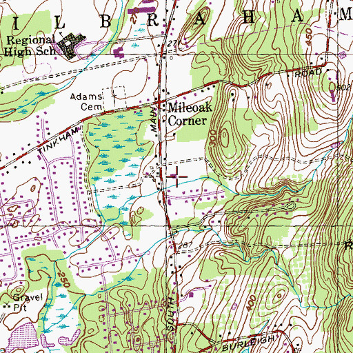 Topographic Map of Christ the King Lutheran Church, MA