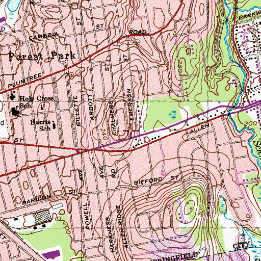 Topographic Map of Christian Life Center, MA