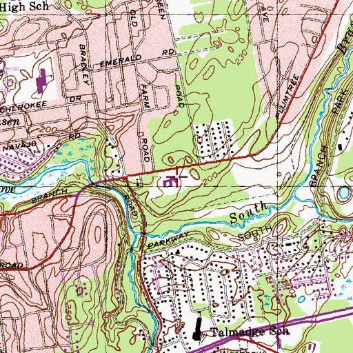 Topographic Map of Pioneer Valley Christian School, MA
