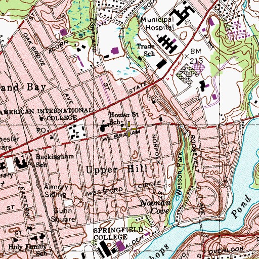 Topographic Map of Saint Marks Christian Methodist Episcopal Church, MA