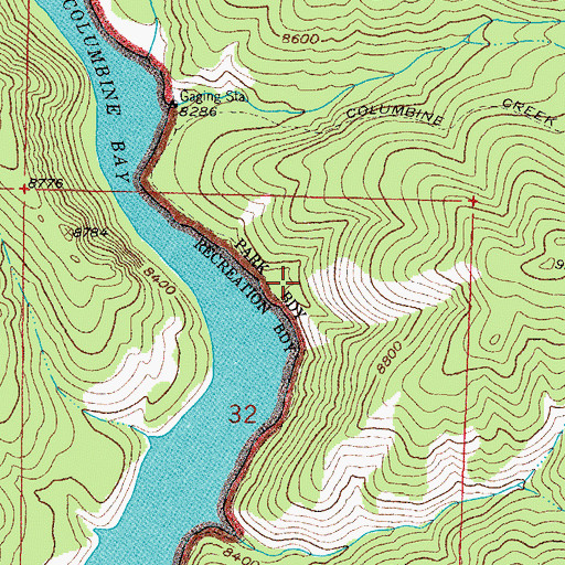 Topographic Map of Grand Bay Campground, CO