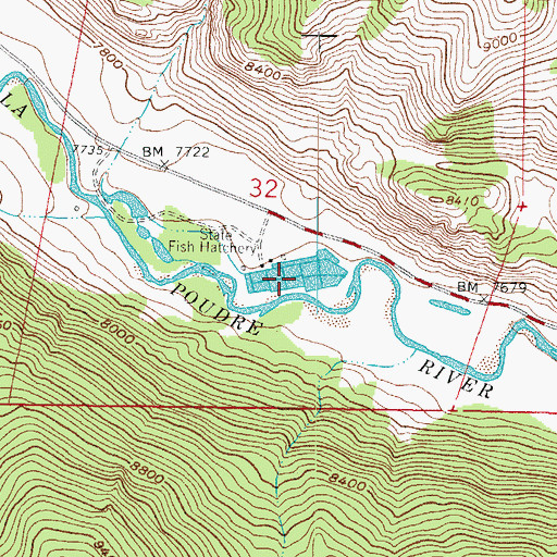 Topographic Map of Colorado State Fish Hatchery, CO