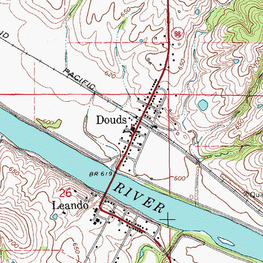 Topographic Map of Douds Medical Clinic, IA