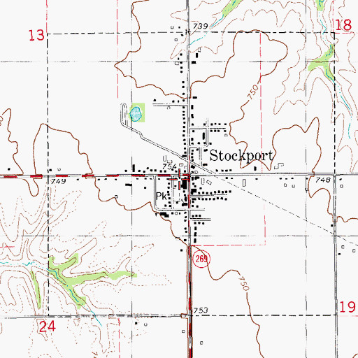 Topographic Map of Stockport Elevator, IA