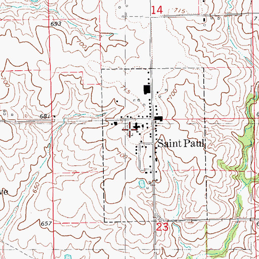 Topographic Map of Saint James Cemetery, IA