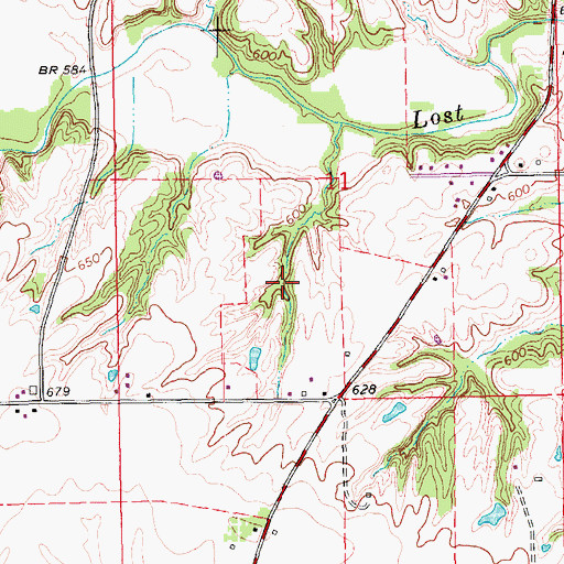 Topographic Map of Lost Creek Cemetery, IA