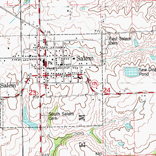 Topographic Map of Salem Elementary School, IA