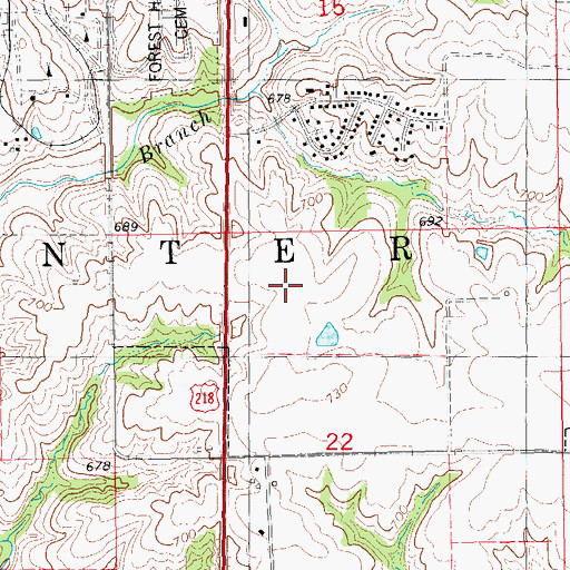 Topographic Map of Mount Pleasant High School, IA