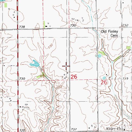 Topographic Map of Baptist Cemetery, IA