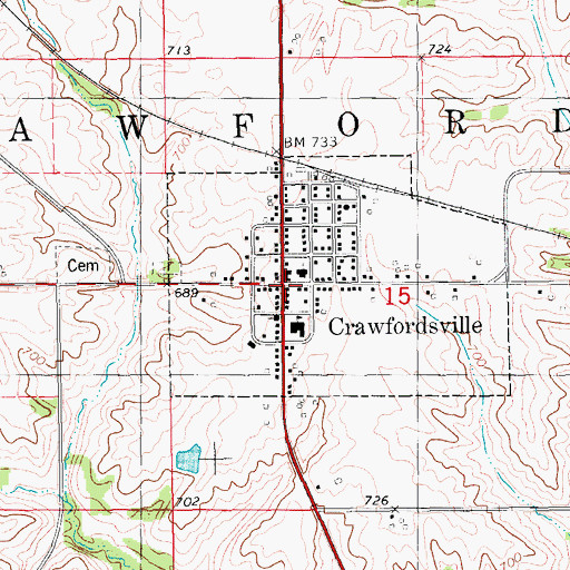 Topographic Map of Wyman Grain Company Elevator, IA