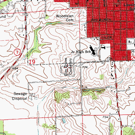 Topographic Map of Timothy Brown Historical Marker, IA