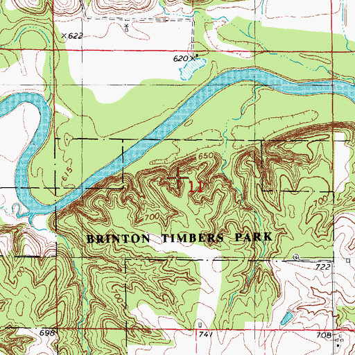 Topographic Map of Brinton Timbers Park, IA