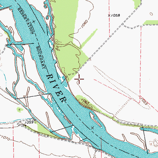 Topographic Map of Upper Monona Bend Wildlife Area, IA