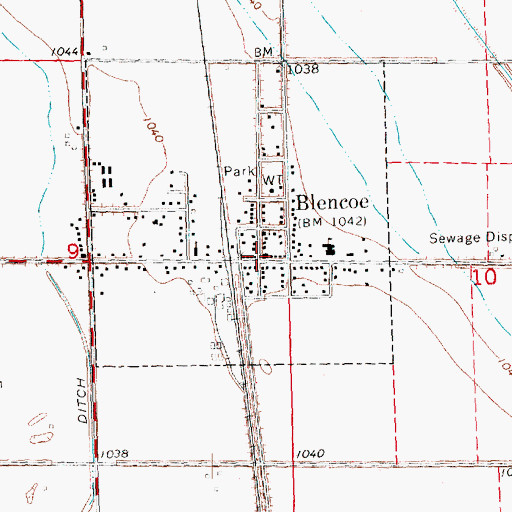 Topographic Map of Blencoe Community Center, IA