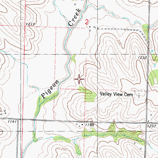Topographic Map of Valley View Post Office (historical), IA