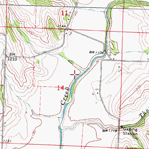 Topographic Map of Purcell Cemetery, IA
