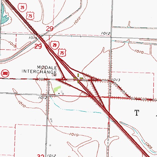 Topographic Map of Interchange 82, IA