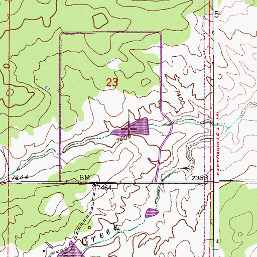 Topographic Map of Kiowa Creek Watershed 1-N-10 Reservoir, CO