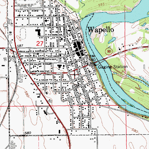 Topographic Map of Louisa County Courthouse, IA