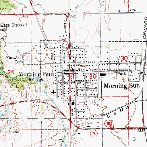 Topographic Map of First United Presbyterian Church, IA