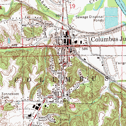 Topographic Map of Columbus Junction Public Library, IA