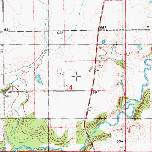 Topographic Map of May Cemetery, IA