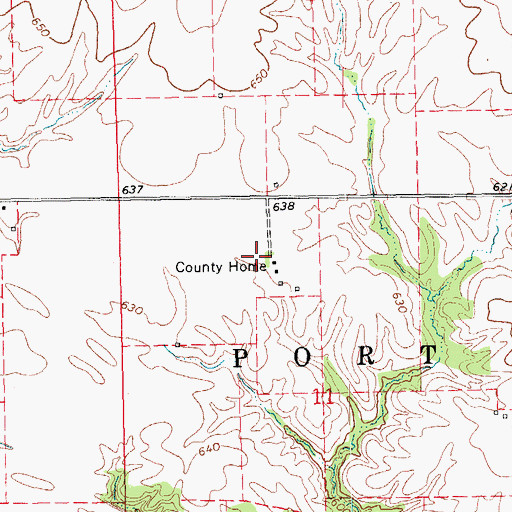 Topographic Map of Louisa County Farm Cemetery, IA