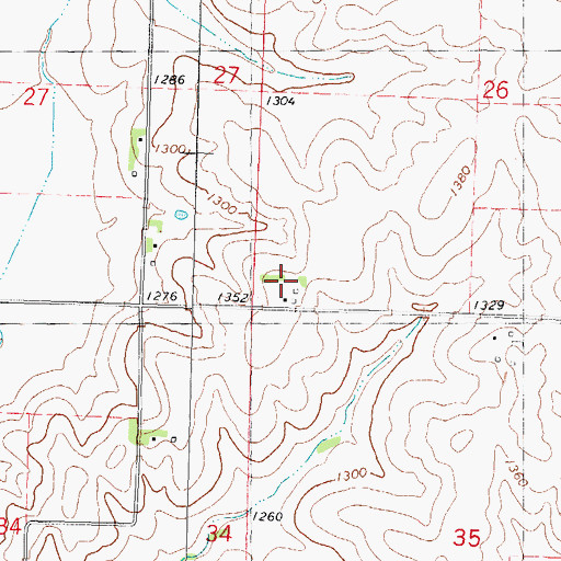 Topographic Map of Oaks Habitat Area, IA