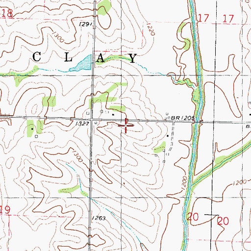 Topographic Map of Rorbeck Post Office (historical), IA