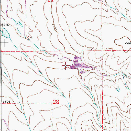 Topographic Map of Kiowa Creek Watershed 3-A-10 Dam, CO