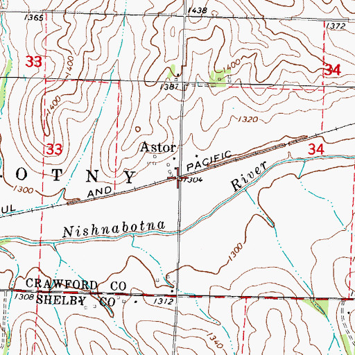 Topographic Map of Astor, IA