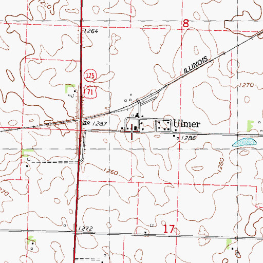Topographic Map of Ulmer Post Office (historical), IA