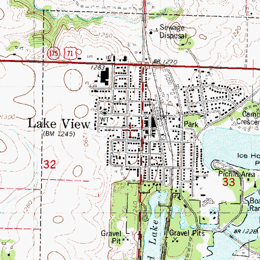Topographic Map of Lake View Museum, IA