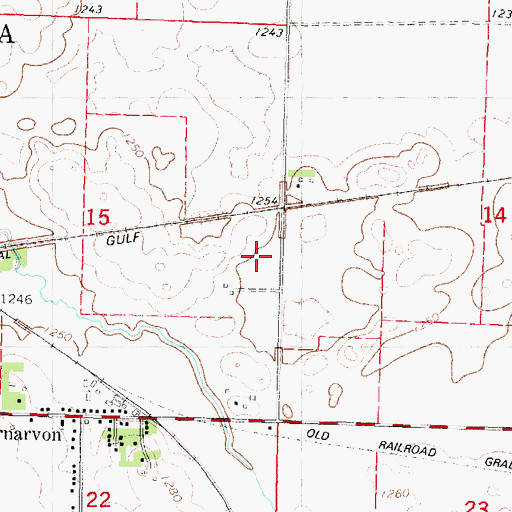 Topographic Map of Carnarvon, IA