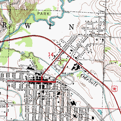 Topographic Map of Ida Grove City Park, IA