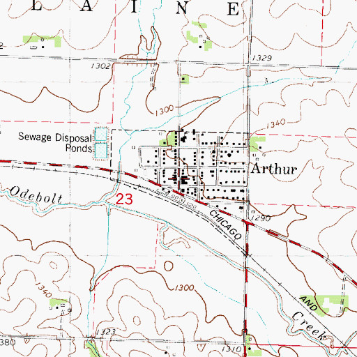 Topographic Map of Arthur First Responders, IA