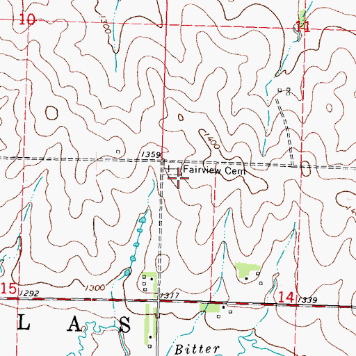 Topographic Map of Douglas Township Cemetery Area, IA
