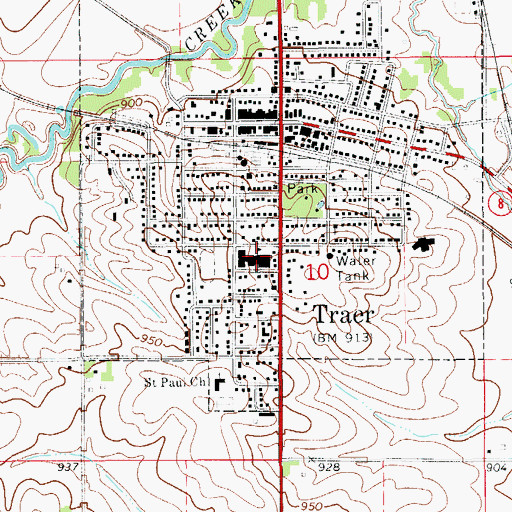 Topographic Map of North Tama Junior - Senior High School, IA