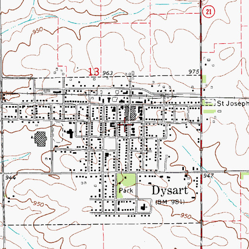 Topographic Map of Calvary Baptist Church, IA