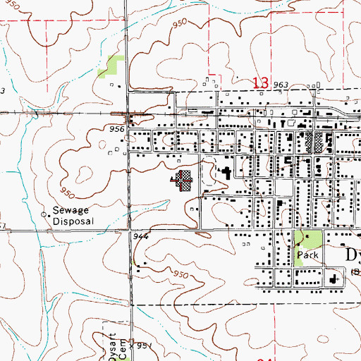 Topographic Map of Union Middle School, IA