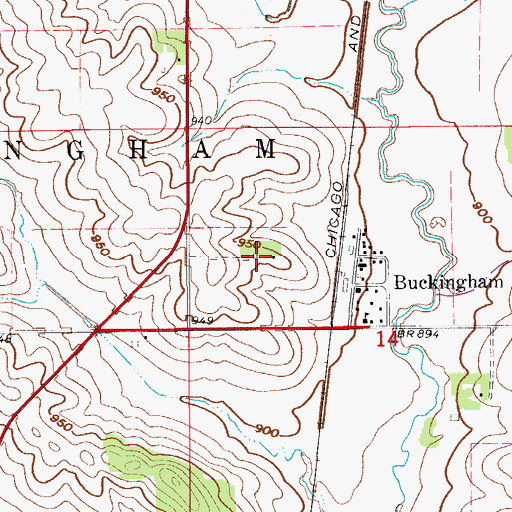 Topographic Map of Larch Hill Cemetery, IA