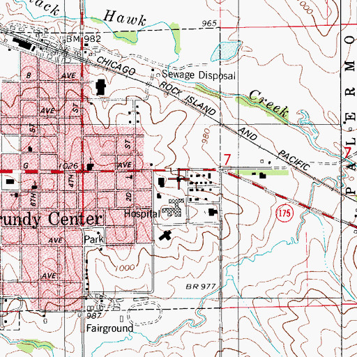 Topographic Map of Grundy Medical Center, IA