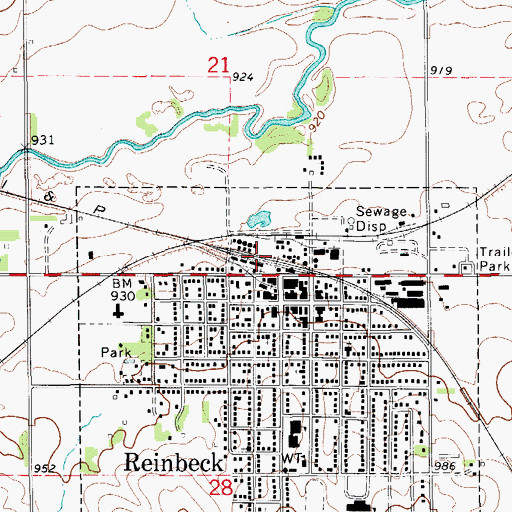 Topographic Map of Reinbeck (historical), IA