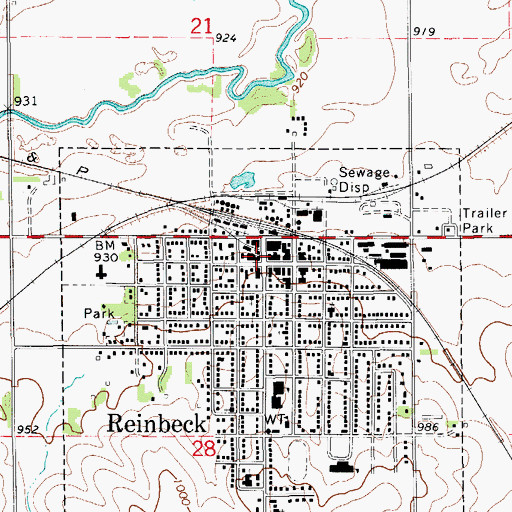 Topographic Map of Reinbeck Family Dental Clinic, IA