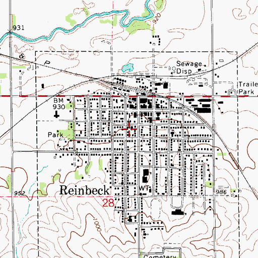 Topographic Map of First Baptist Church, IA