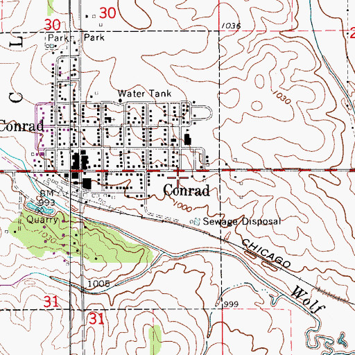 Topographic Map of Oakview Nursing Home, IA