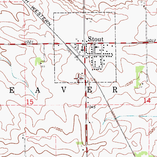 Topographic Map of Reformed Church of Stout Cemetery, IA