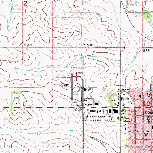 Topographic Map of Palermo Township Cemetery, IA