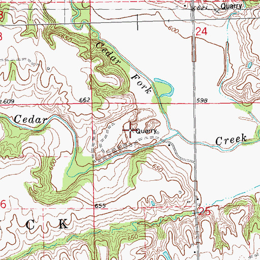 Topographic Map of Valley Quarry, IL