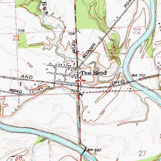 Topographic Map of The Bend Post Office (historical), OH